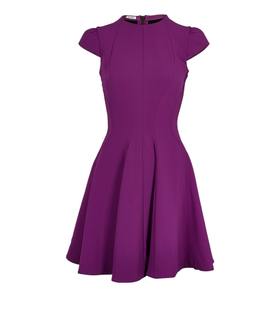Miu Miu Flared Dress, £180, Clothing, Purple, Polyester (Polymer), Front view