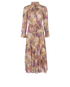 Zimmermann Floral Tie-Waist Midi Dress, £210, Clothing, Beige/Pink/Purple, Viscose, Front view