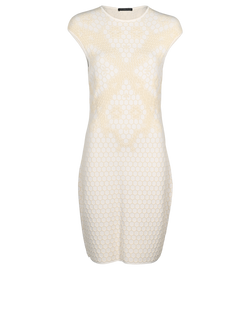 Alexander McQueen Honeycomb Dress, Viscose, Cream, Sz L, 2*