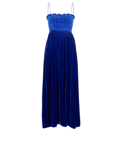 Gucci Fluid Velvet Dress, £295, Clothing, Blue, Silk/Viscose, Front view