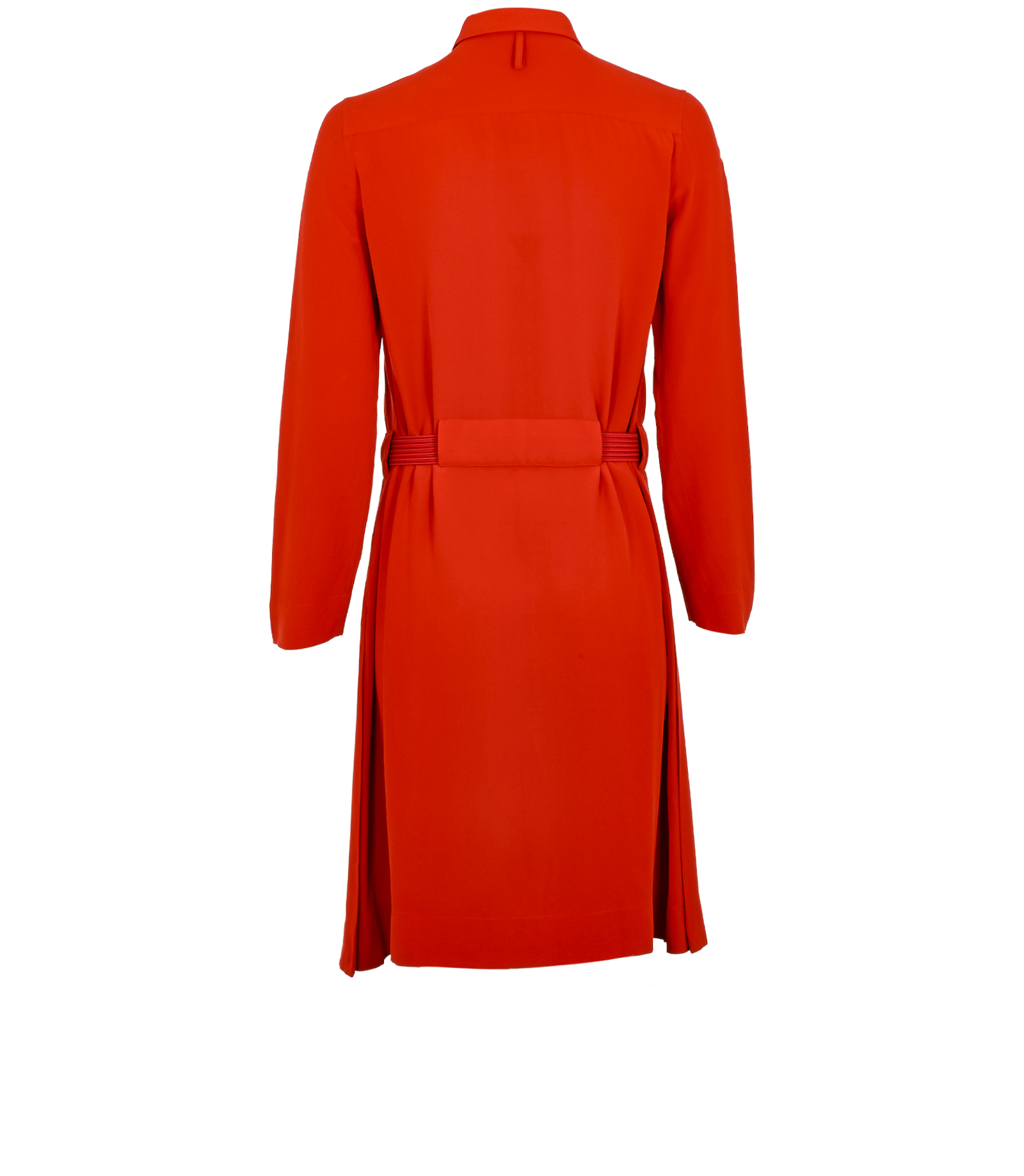 Hermes Belted Shirt Dress, &pound;350, Clothing, Orange, Silk, Back view