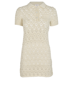 Celine Knitted Mini Dress, Cotton, Cream, Sz XS, 3*