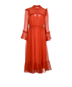 Gucci Chiffon Dress, Silk, Orange, UK6, 2*