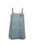 Prada Logo-Plaque Distressed Sleeveless Dress, £460, Clothing, Blue, Cotton, Front view