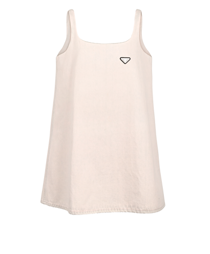 Prada Logo-Plaque Dyed Effect Sleeveless Dress, £450, Clothing, Blue/Pink, Cotton, Front view