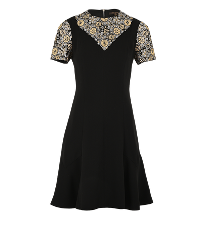 Louis Vuitton Short Sleeves Dress, £350, Clothing, Black/Gold, Polyester Mix, Front view