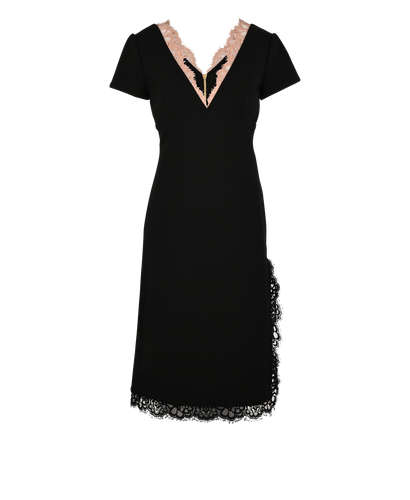 Gucci Lace Trimmed Dress, £350, Clothing, Black, Viscose, Front view