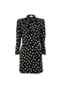 Saint Laurent Polka Dot Tie-Neck Dress, &pound;330, Clothing, Black, Viscose, Front view