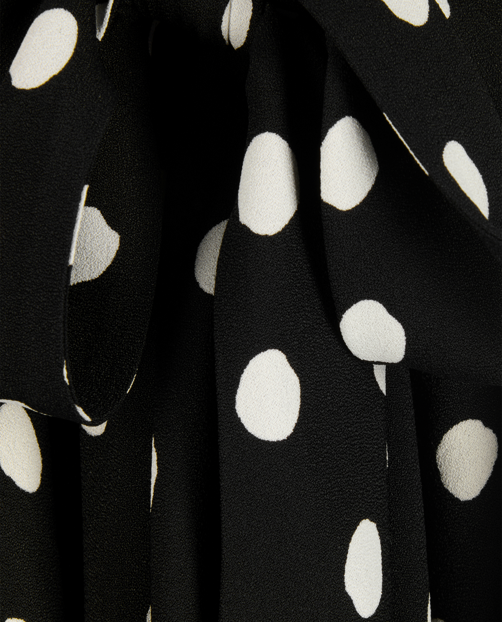 Saint Laurent Polka Dot Tie-Neck Dress, &pound;330, Clothing, Black, Viscose, Other view