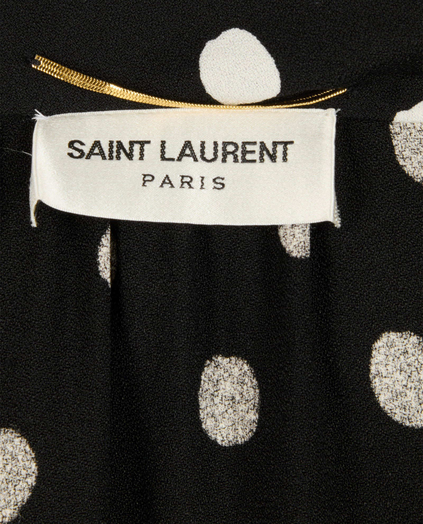 Saint Laurent Polka Dot Tie-Neck Dress, &pound;330, Clothing, Black, Viscose, Other view