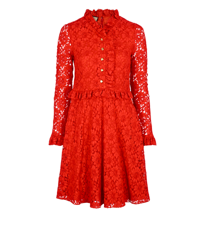 Gucci Lace Flower Dress, £350, Clothing, Red, Viscose, Front view