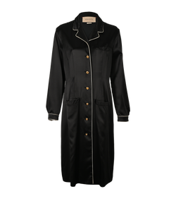 Gucci GG Button Detail Dress, Viscose, Black, UK14, 3*