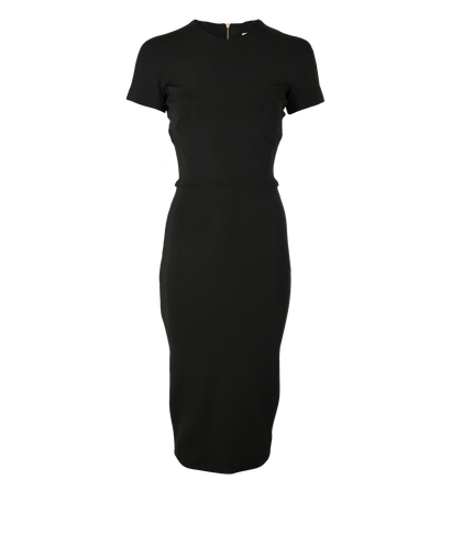 Victoria Beckham Short Sleeves Zip-Up Dress, £150, Clothing, Black, Viscose, Front view
