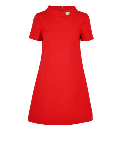 Valentino Crepe Couture Short Dress, £595, Clothing, Red, Silk/Wool, Front view