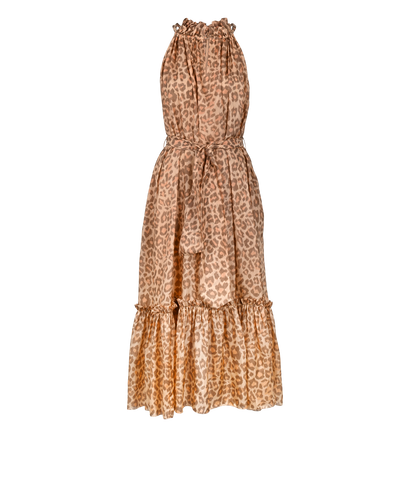 Zimmermann Leopard-Print Tiered Dress, £150, Clothing, Beige, Silk, Front view