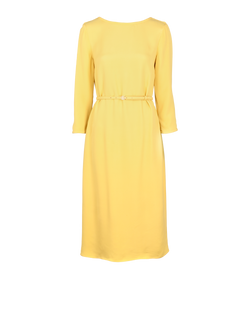 Gucci Belted Cady Dress, Viscose/Silk, Yellow, UK 10, 3*
