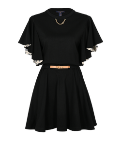 Louis Vuitton Flared T-Shirt Dress, Cotton, Black, Sz S, 3*