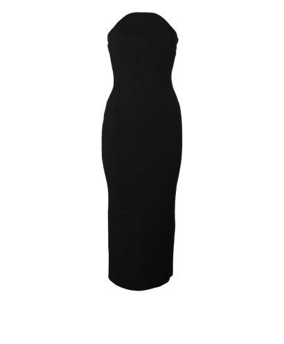 Khaite Ribbed Midi Dress, £250, Clothing, Black, Viscose, Front view