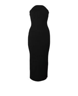 Khaite Ribbed Midi Dress, Viscose, Black, Sz L, 3*