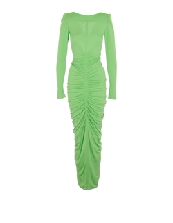 Givenchy Ruched Crepe De Chine Maxi Dress, Viscose, Green, UK8, 2*