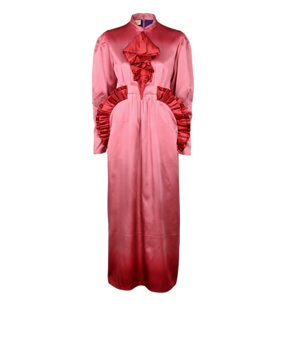 Gucci Long Ruffle Details Dress, £395, Clothing, Pink, Silk, Front view