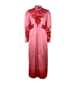 Gucci Long Ruffle Details Dress, Silk, Pink, UK8, 3*