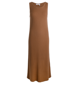 Chloe Ribbed Midi Dress, Wool, Brown, Sz Xs, 2*