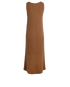 Chloe Ribbed Midi Dress, £220, Clothing, Brown, Wool, Back view
