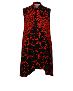 Givenchy Animalier Print Dress, Silk, Red/Blk, UK10, 2*
