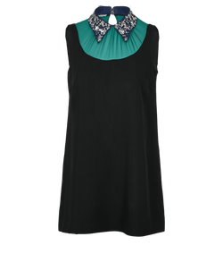 Miu Miu Sleeveless Dress, Viscose, Black/Green, UK10, 2*