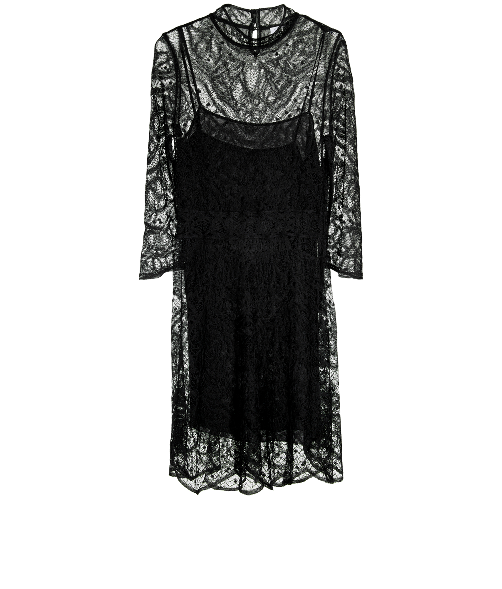black dress long tight Pinot Grigio Long Sleeve Lace Maxi Dress | Black | Womens main image 1