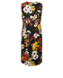 Dolce & Gabbana Floral Sleeveless Dress, £250, Clothing, Black, Silk, Back view