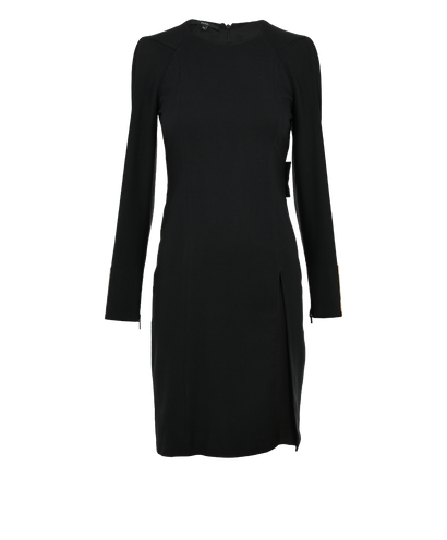 Gucci Cut-Out Belted Dress, £250, Clothing, Black, Viscose/Wool, Front view