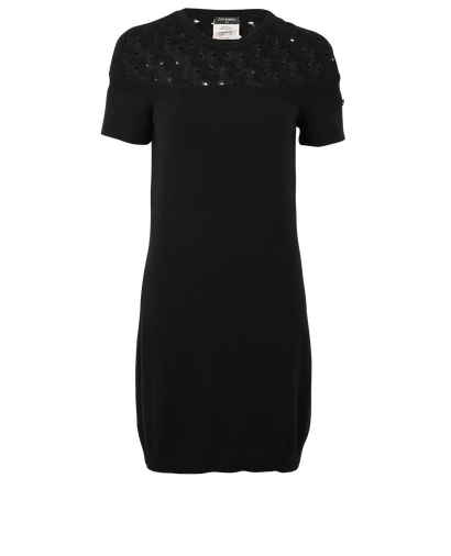 Chanel Mini Knit Dress, £750, Clothing, Black, Cashmere, Front view