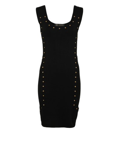 Versace Mini Dress, £220, Clothing, Black, Viscose, Front view