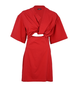 Jacquemus La Robe T-Shirt Bahia Dress, Cotton, Red, Sz L, 2*