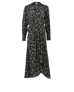 Isabel Marant Romina Dress, Silk, Black/Cream, UK10, 3*