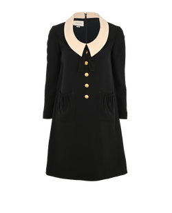 Gucci Collar Dress, Silk/Wool, Black, UK 4, 2*