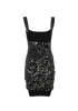 Dolce & Gabbana Sequin Mini Dress, £310, Clothing, Black, Polyester (Polymer)/Sequins, Front view