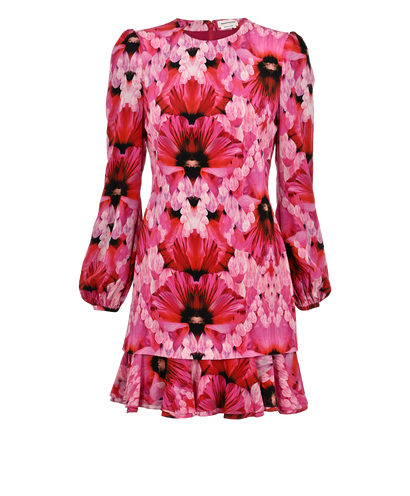 Alexander McQueen 2020 Floral Print Dress, £295, Clothing, Pink, Silk, Front view