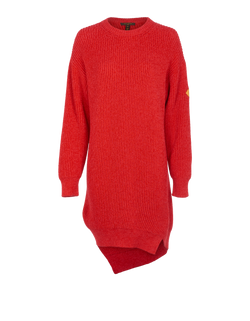 Louis Vuitton Ribbed Jumper Dress, Wool/Poly, Red, Sz M, 3*