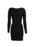 Self-Portrait Ruched Long-Sleeved Dress, &pound;80, Clothing, Black, Polyester (Polymer), Back view