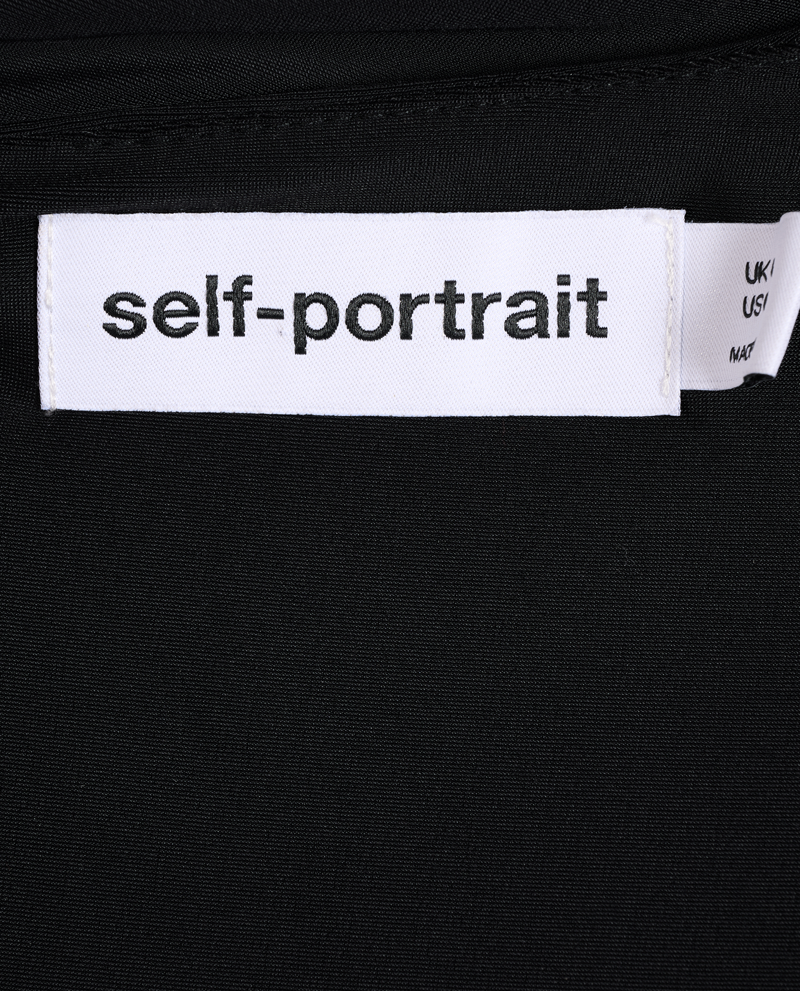 Self-Portrait Ruched Long-Sleeved Dress, &pound;80, Clothing, Black, Polyester (Polymer), Other view