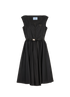Prada Logo Belted Dress, &pound;795, Clothing, Black, Nylon, Front view