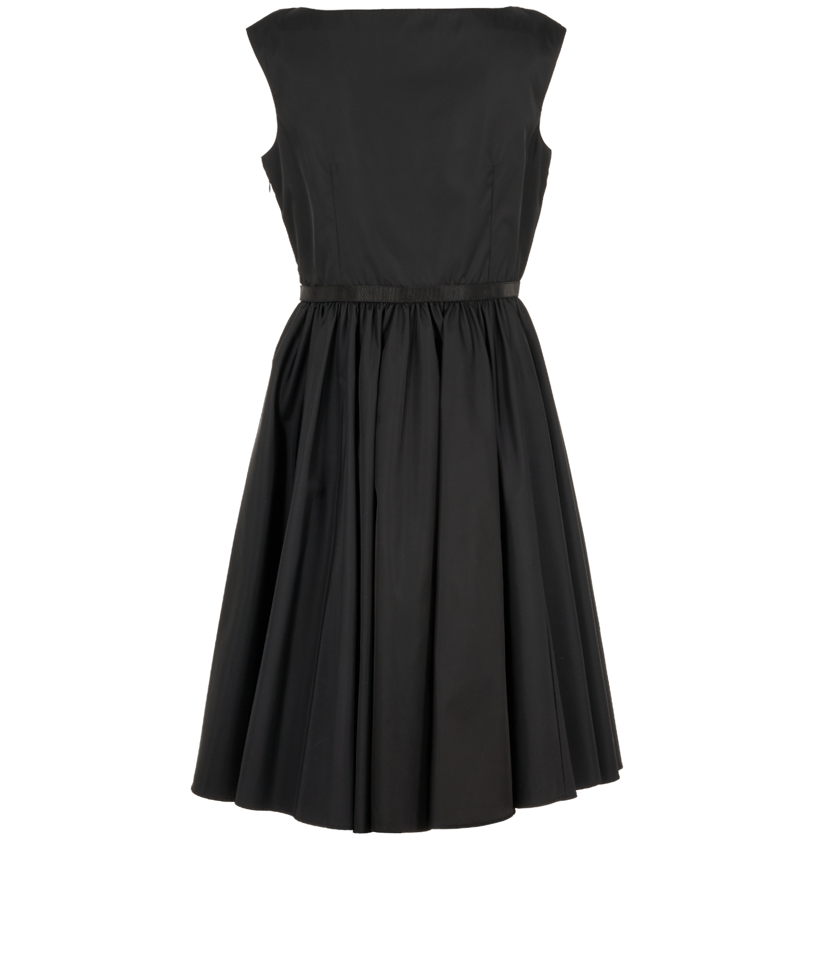 Prada Logo Belted Dress, &pound;795, Clothing, Black, Nylon, Back view