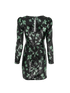 Self-Portrait Leaf Pattern Mini Dress, &pound;110, Clothing, Black/Green, Polyester (Polymer), Back view