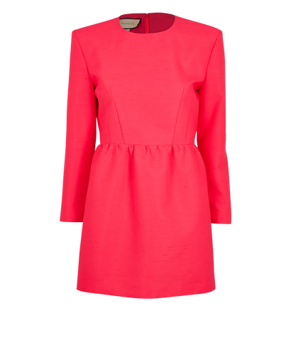 Gucci Long Sleeve Fluo Dress, £250, Clothing, Pink, Polyester (Polymer)/Silk, Front view