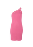 Self-Portrait One-Shoulder Ribbed Mini Dress, front view