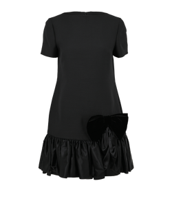 Valentino Crepe Couture Ruffled Mini Dress,Virgin Wool/Silk,Black,UK10,3*