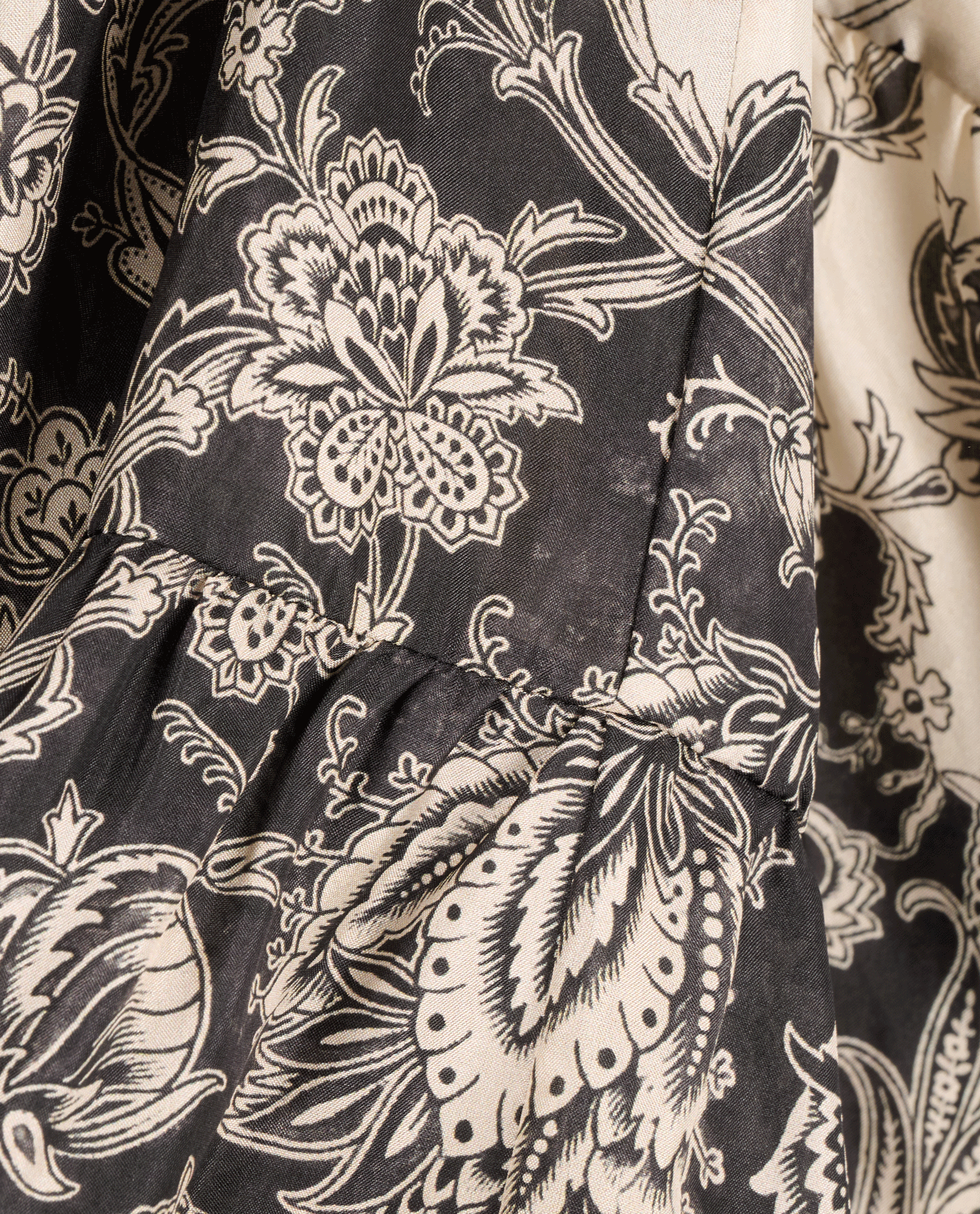 Zimmermann Rhiannon Lantern Mini Dress, &pound;375, Clothing, Black/Cream, Silk, Other view